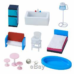 SOLD OUT Teamson Kids Childrens Dreamland Barcelona Blue Doll House & Furniture