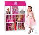 Sample Pink Princess' Villa Dolls House With Furniture 5 Barbie Style Dolls