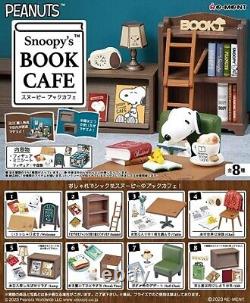 Set of 8 pcs Re-Ment Peanuts SNOOPY BOOK CAFÉ Box Miniatures Dollhouse PO