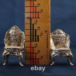 Set of Two Sterling Silver Miniature Doll House Furniture Free Shipping USA