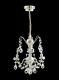 Silver Crystal Chandelier 3arms Battery Led Lamp Dollhouse Miniature Light Switc