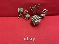 Silver Vintage Miniature Dolls House Items