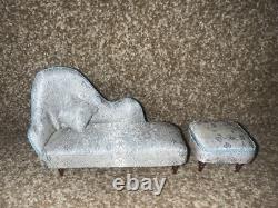 Sofa Couch 1/12th scale Miniatures Excellent Condition Doll House Stool Set