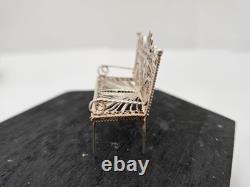 Solid Silver Filigree Furniture Set, Novelty, Dolls House, Excellent Condition