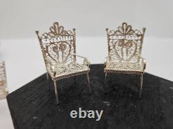 Solid Silver Filigree Furniture Set, Novelty, Dolls House, Excellent Condition