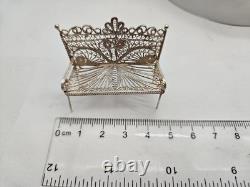 Solid Silver Filigree Furniture Set, Novelty, Dolls House, Excellent Condition