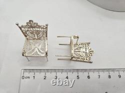 Solid Silver Filigree Furniture Set, Novelty, Dolls House, Excellent Condition