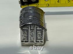 Sterling Silver Dolls House Miniature Treasure Chest Tooth Fairy Pot Pill Box