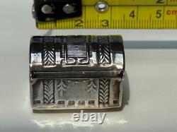 Sterling Silver Dolls House Miniature Treasure Chest Tooth Fairy Pot Pill Box