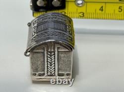 Sterling Silver Dolls House Miniature Treasure Chest Tooth Fairy Pot Pill Box