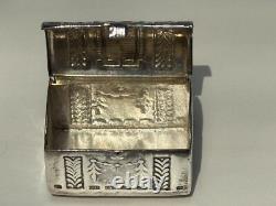 Sterling Silver Dolls House Miniature Treasure Chest Tooth Fairy Pot Pill Box