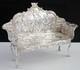Sterling Silver Miniature Sofa Settee, Dolls House Furniture, Birmingham 1903