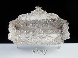 Sterling Silver Miniature Sofa Settee, Dolls House Furniture, Birmingham 1903