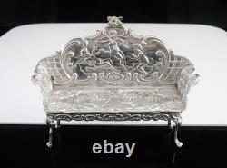 Sterling Silver Miniature Sofa Settee, Dolls House Furniture, Birmingham 1903