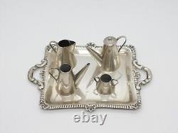 Sterling Silver Novelty Miniature Dolls House Tea Set Vintage c1970