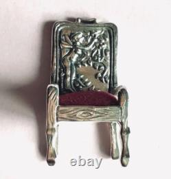 Sterling silver Miniature dolls house Fairy Chair pin cushion Collectable curio