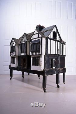 Stunning Antique Hand Made Scale Tudor Dolls House Mansion Furniture