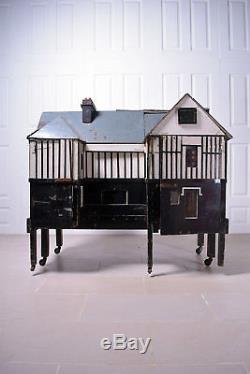 Stunning Antique Hand Made Scale Tudor Dolls House Mansion Furniture