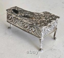 Stunning Vintage Sterling Silver Grand Piano Minature Dolls House/Trinket Box