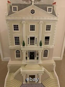 Stunning dolls house PLUS basement fully furnished, decorated and lighting