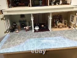 Superb Large Collectors Dolls House And Basement With Lights And Furniture