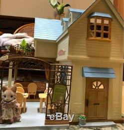 Sylvanian Families Very Rare Blue roof house forest kitchen 201