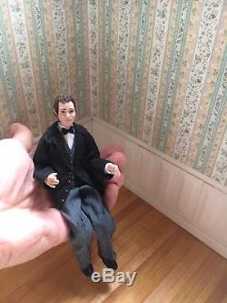 TALL HANDSOME MAN 112 Scale Dollhouse Miniature Doll by Debra Hammond Poseable