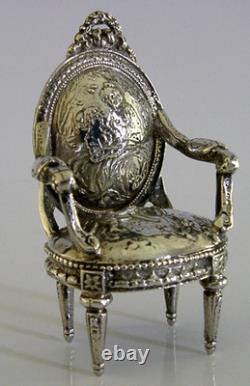TOP QUALITY 34g CHESTER 1902 SOLID SILVER MINIATURE DOLLS HOUSE CHAIR ANTIQUE TOP QUALITY 34g CHESTER 1902 SOLID SILVER MINIATURE DOLLS HOUSE CHAIR ANTIQUE