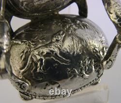 TOP QUALITY 34g CHESTER 1902 SOLID SILVER MINIATURE DOLLS HOUSE CHAIR ANTIQUE
