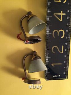 TWO RARE Miniature GERMAN DOLL HOUSE Mid Century Modern LAMPS/no bulbs/wiring