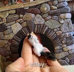 Tabby Cat OOAK Realistic Miniature Handsculpted Handmade Dollhouse 112 kitten
