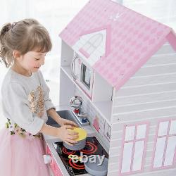 Teamson Kids'Wonderland' Children's 2 in 1 Doll House & Play Kitchen TD-12515P