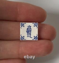 Terry Curran Miniature Dollshouse Delft Blue Tiles X2