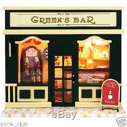 The Green's Bar Handcraft Miniature Project Wooden Dolls House European Shop