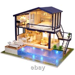 Time Apartment Unit DIY Doll House Miniature Model With Furniture Light Toy