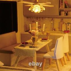 Time Apartment Unit DIY Doll House Miniature Model With Furniture Light Toy