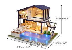 Time Apartment Unit DIY Doll House Miniature Model With Furniture Light Toy