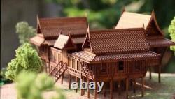 Traditional Thai House Model Kit Dollhouse Miniature Solid Teak wood Craft XL