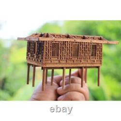 Traditional Thai House Model Kit Dollhouse Miniature Solid Teak wood Craft XL