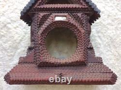 Tramp Art House Clock or Miniature Doll House