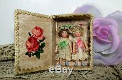 Two So tiny 2 Miniature OOAK artist Dollhouse dolls in box