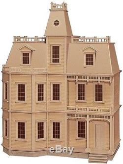 Unfinished Paintable LARGE Newport Dollhouse 10 Rooms Kit Craft DIY Model Set