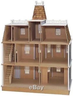 Unfinished Paintable LARGE Newport Dollhouse 10 Rooms Kit Craft DIY Model Set