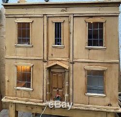 Unique Stunning 12th Scale Scratch Built Waxed Pine Georgian Style Dolls House