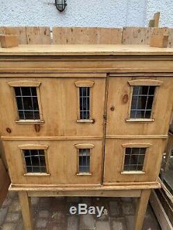 Unique Stunning 12th Scale Scratch Built Waxed Pine Georgian Style Dolls House