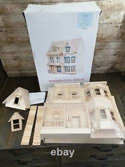 Unpainted Flat Pack 6 Room Feltwell Dolls House Kit 112 Scale Miniature Wooden
