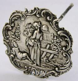 VERY PRETTY SOLID SILVER MINIATURE TABLE DOLLS HOUSE c1900 ANTIQUE