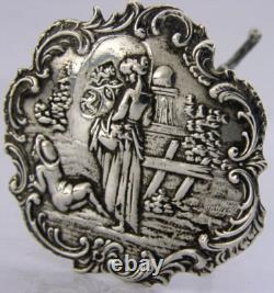 VERY PRETTY SOLID SILVER MINIATURE TABLE DOLLS HOUSE c1900 ANTIQUE
