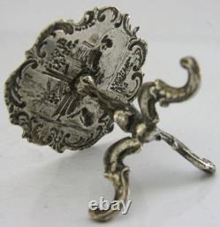VERY PRETTY SOLID SILVER MINIATURE TABLE DOLLS HOUSE c1900 ANTIQUE