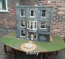 VICTORIAN DOLLS HOUSE WITH WATER FEATURE very large on stand